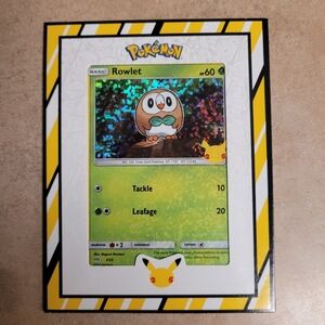 Limited Edition McDonalds Pokémon Rowlet Holo Card
